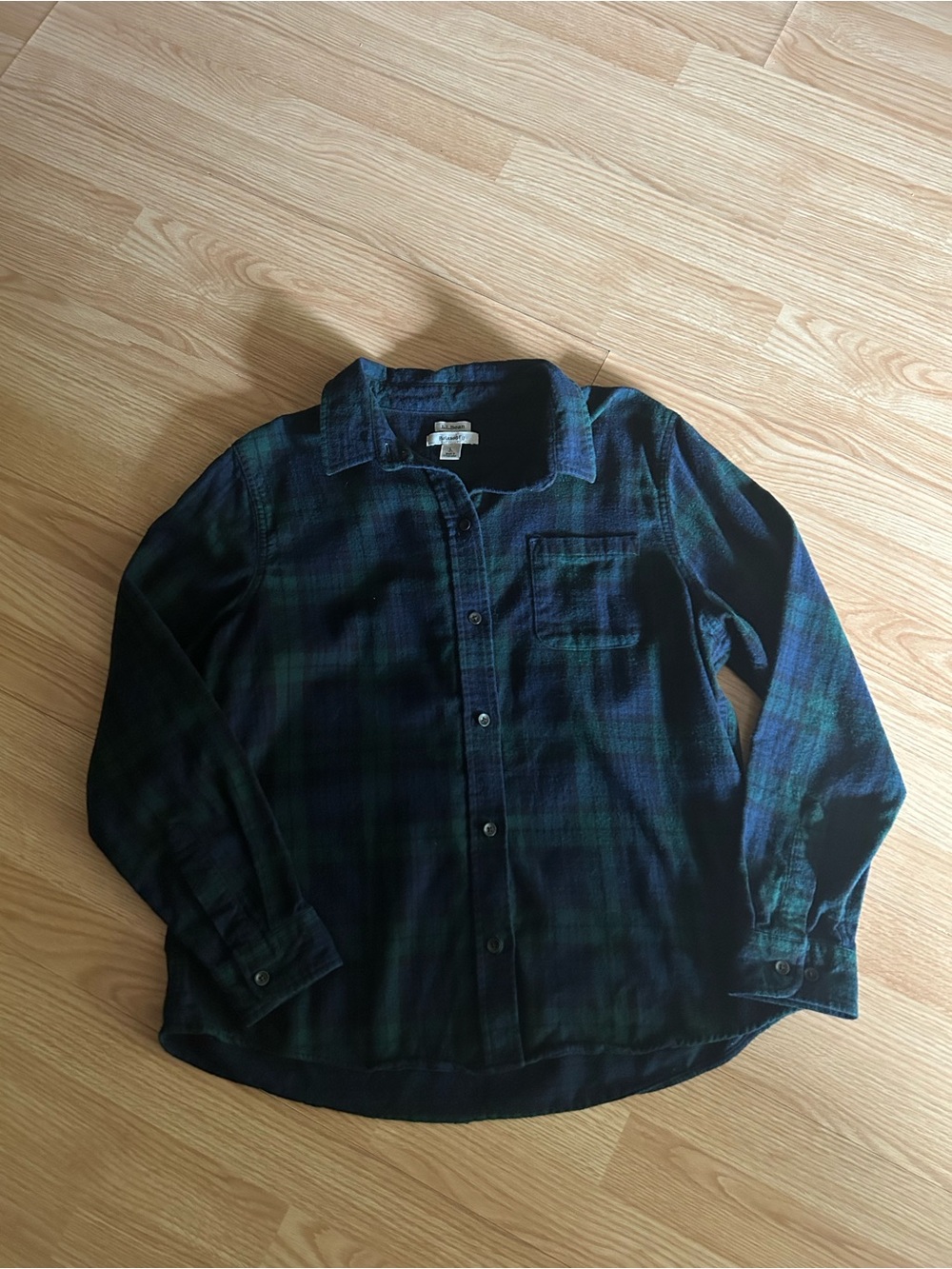 L.L. Bean Relaxed Fit Flannel Button Down Long Sleeve Shirt Large Petite